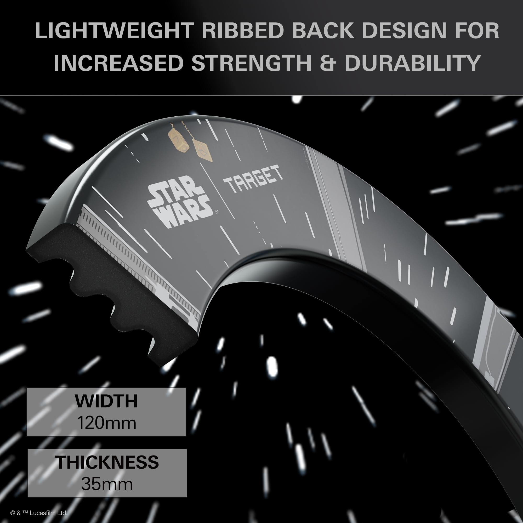 Target Darts Star Wars TOR Dartboard & Surround Bundle | Tarcza do rzutek ze stalowymi końcówkami, standard zawodowy, kompletny zestaw do rzutek do użytku domowego, wzór Disney Galaxy