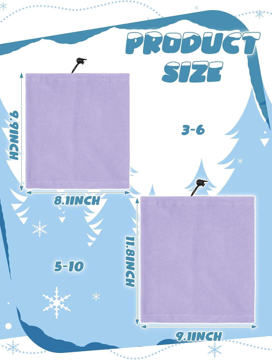 Geyoga 4 Pcs Kids Neck Warmer Toddler Fleece Neck Gaiter Adjustable Winter Scarf Ski Mask for Boys and Girls - Image 3