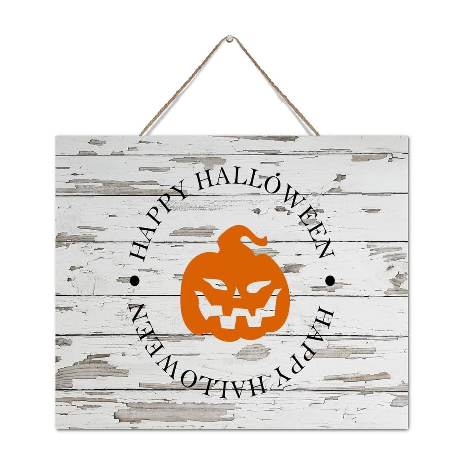 Décoration Halloween en bois Happy Halloween pour un salon festif