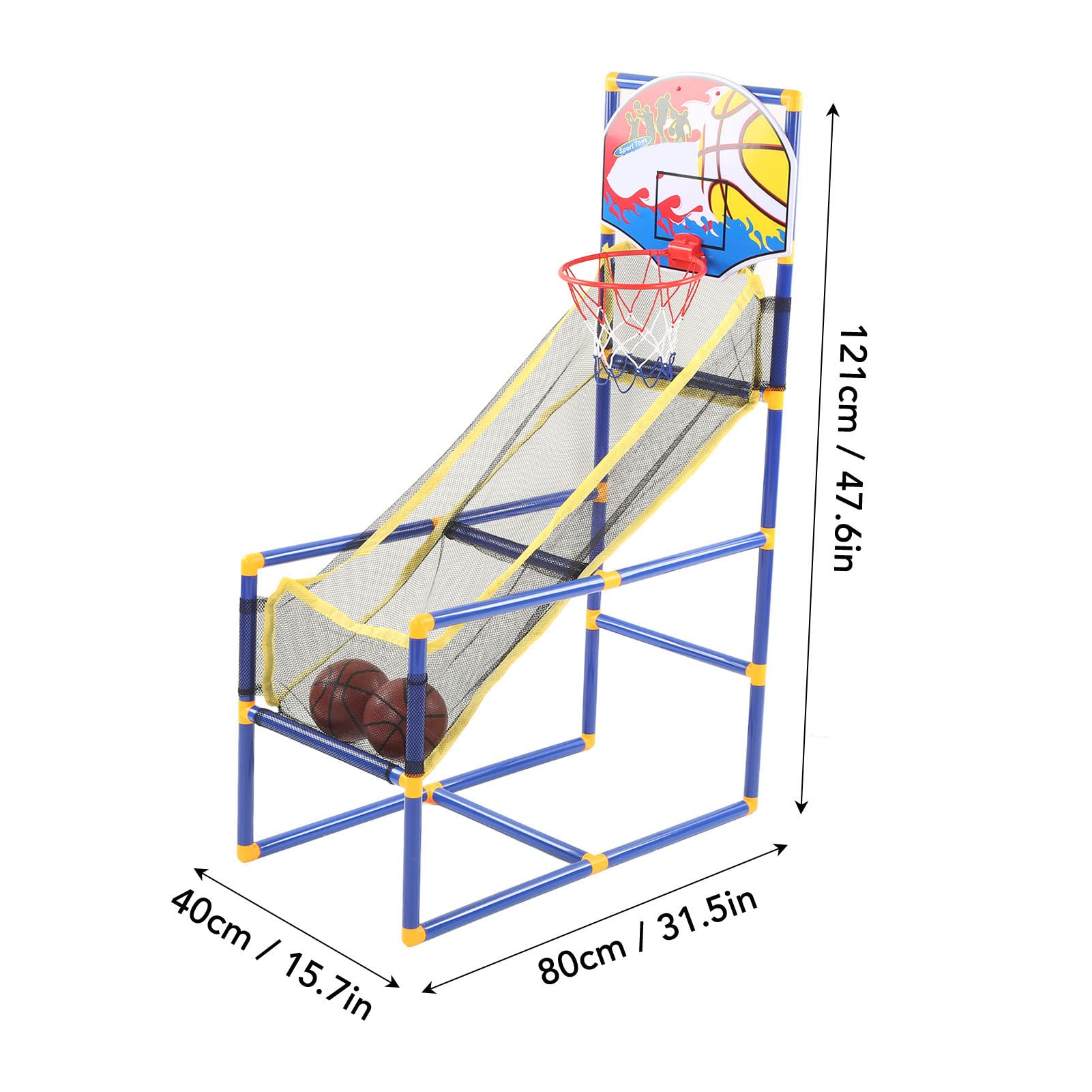 Przenośna Gra w koszykówkę do Arkad dla Dwojga Dzieci, | Plastikowa Rama, 31.5x15.7x47.6 Cala, Automatyczny Zwrot Piłek, Koordynacja Ręka-oko dla Dzieci, Młodzieży i dorosłych.