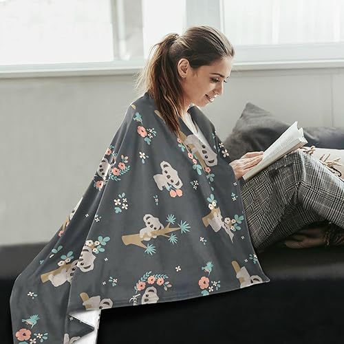 Miniatura 6 de Manta mullida de lindos koala diferentes posturas de 60 x 90 pulgadas, manta ligera de vacaciones para dormitorio, cama, sala de estar, manta de