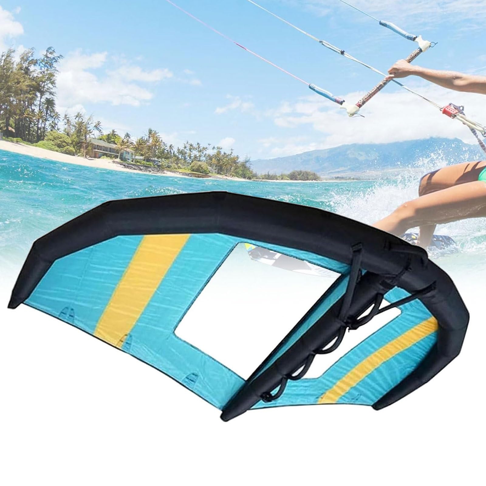 4㎡/5㎡/6㎡ Aufblasbarer Flügel for Windsurfen, aufblasbarer Flügel for Handflügel-Foliendrachensurfen, Surfsegel im Fensterdesign, Wingsurfer-Drachen for Wassersport, Kitesurfen, Surfen