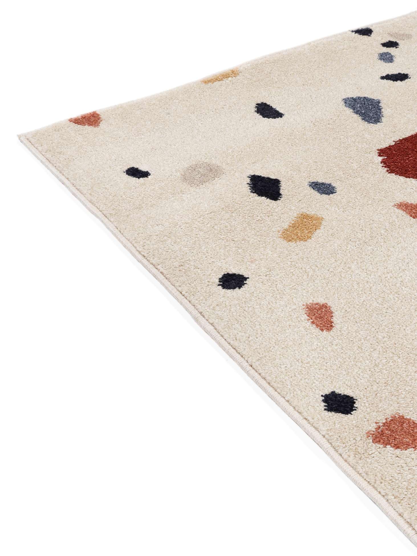RugVista Beverly, Tapis pour Enfants, Modernes, 140 x 200 cm, Rectangulaire, Poil Moyen, Chambre d'enfant, Nettoyage à Sec Seulement, sans Produits Chimiques Dangereux, Blanc crème Beige/Bleu