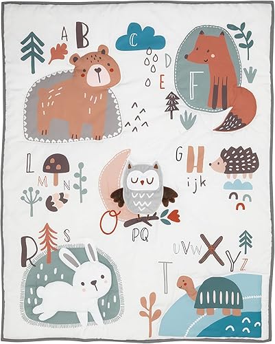 Miniatura 3 de Bedtime Originals Juego de ropa de cama de cuna de bebé de 3 piezas con alfabeto animal