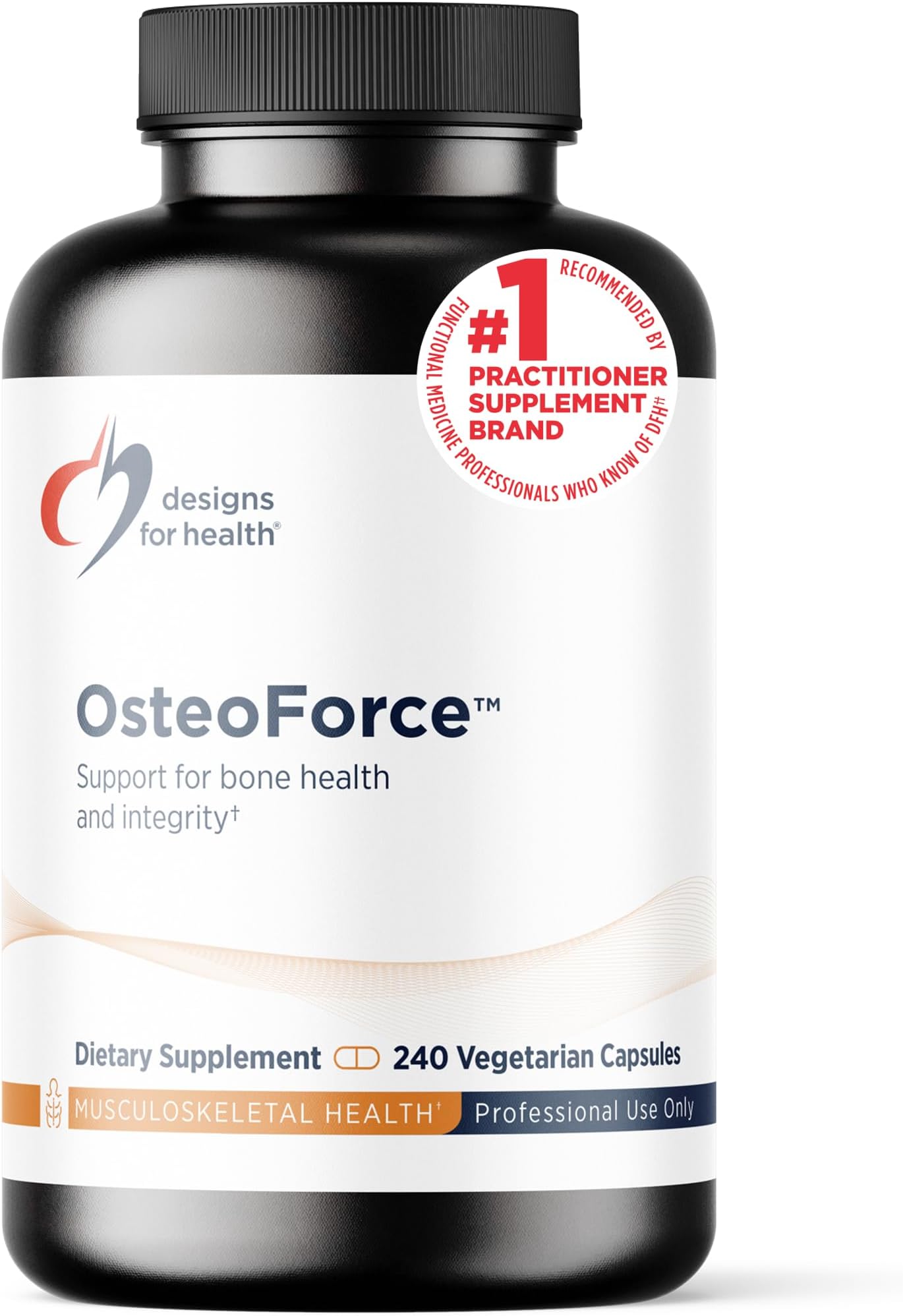 Designs for Health OsteoForce - Premium Bone Support Supplement - Highly Absorbable Nutrients - Calcium Malate, Magnesium, Zinc Bisglycinate Chelate, Vitamins D + K - Non-GMO, Soy Free (240 Capsules)