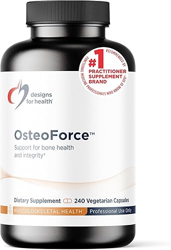 Designs for Health OsteoForce - Suplemento de apoyo óseo de primera calidad - Nutrientes altamente absorbibles - Malato de calcio, magnesio, quelato