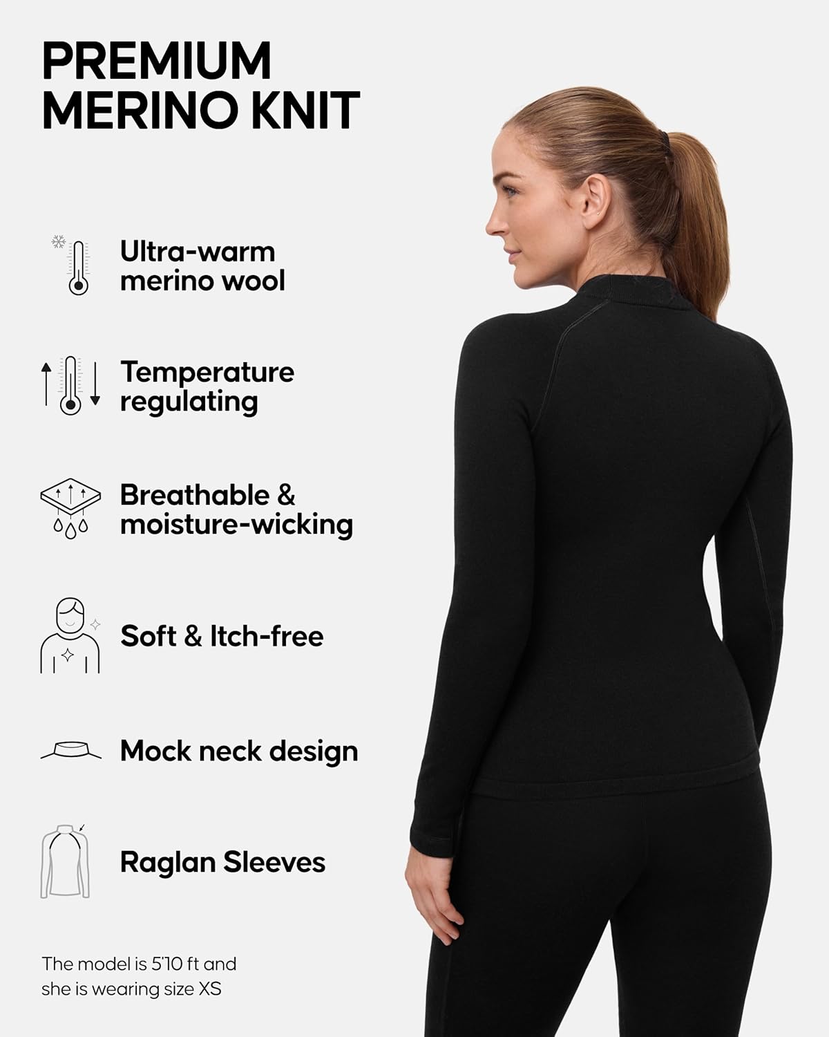 DANISH ENDURANCE Merino Wool Thermal Top for Women, for The Extreme Cold, Thermal Long Sleeve Top for Winter - Image 2