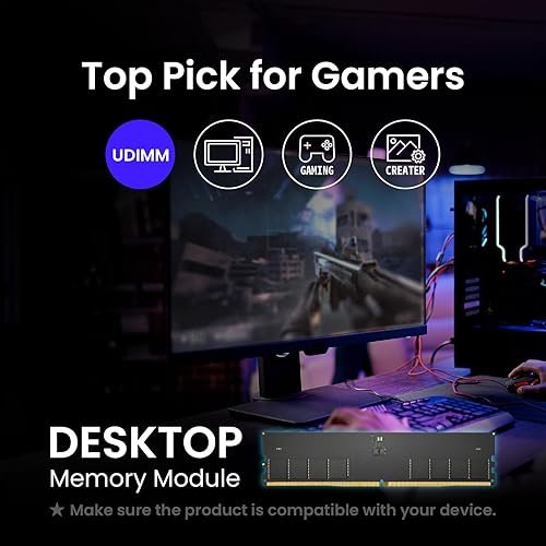 Miniatura 2 de MMOMENT DDR5 UDIMM 32GB 5600Mhz (PC5-44800) Módulo de memoria de escritorio Ram (CL46, sin ECC sin búfer, 1.1V, 288 pines)