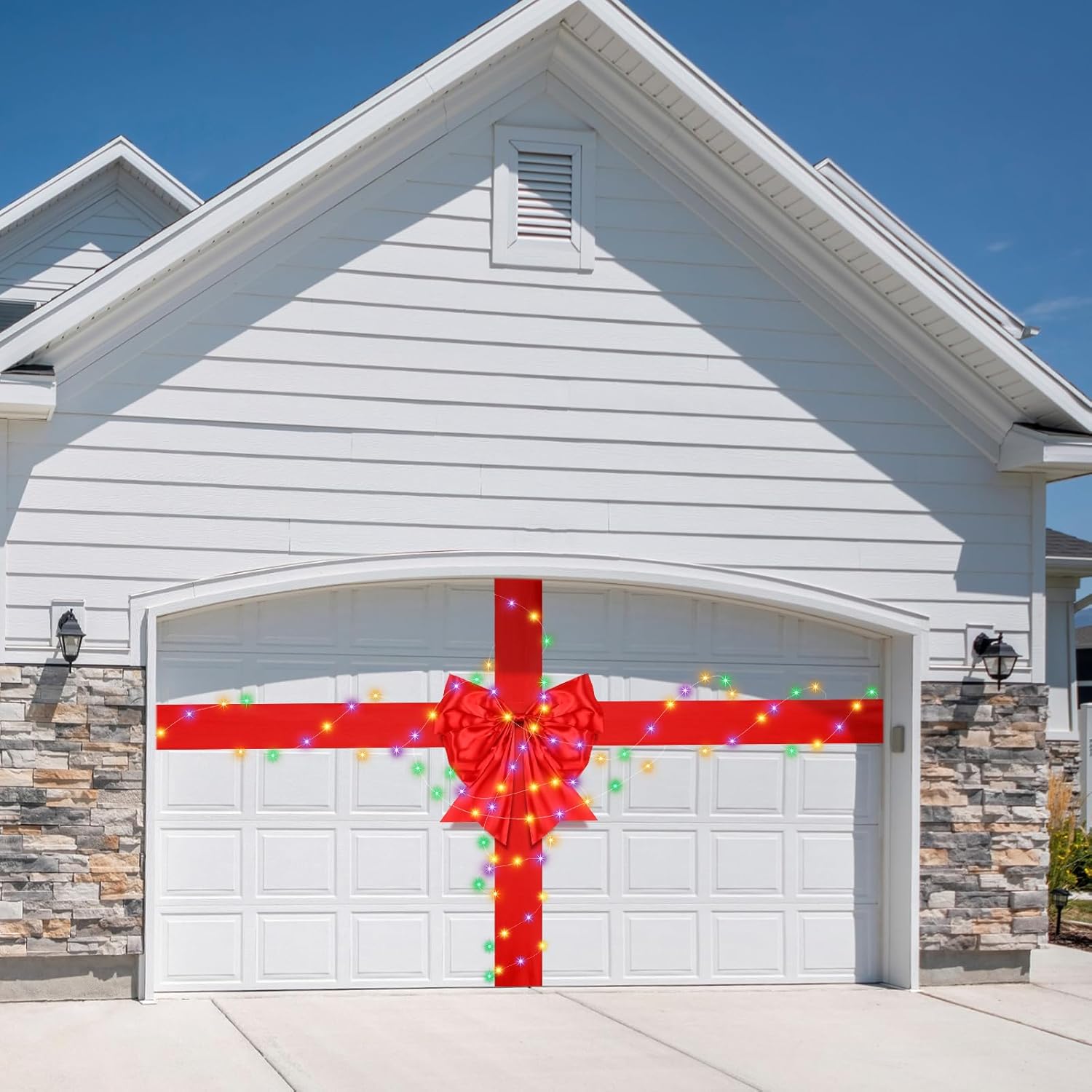 Lyrow Christmas Garage Door Decoration Garage Door Cover