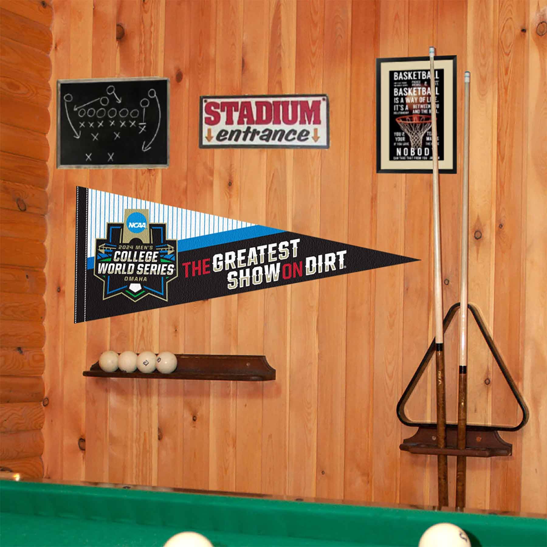 College Baseball 2024 Series CWS Logo Pennant