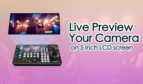 Miniatura 8 de AVKANS Controlador de joystick de cámara Super PTZ, teclado controlador de cámara NDI con joystick 4D para transmisión en vivo, Onvif Visca sobre IP