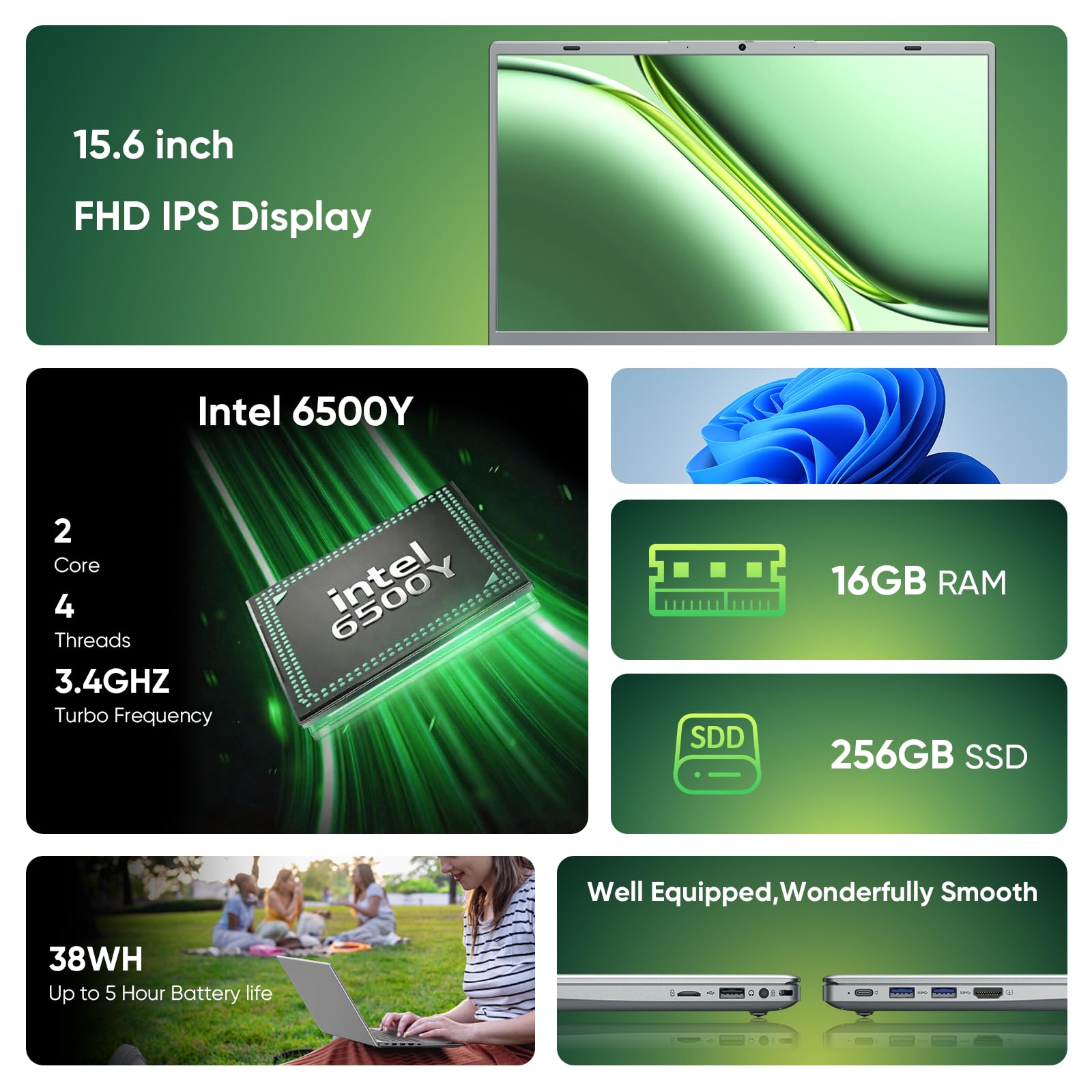 VIGSENUP Y15 Laptop - 16GB RAM, 256GB SSD -2