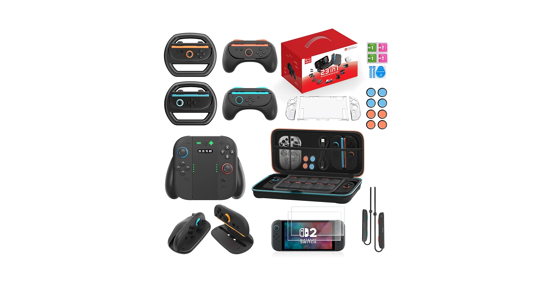 ジュゼリーNintendo Switchセット Amazon.com: Uxilep 23 IN 1 Switch 2 Accessories Bundle for