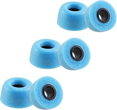 Memory Foam Eartips Compatible with JLab Go Pop+ / JLab Go Air Pop/JLab Go Sport+ / JLab Go Air Sport/JLab JBuds Mini Wireless Earbuds, Ultimate Comfort, 3 Pairs S/M/L, Blue