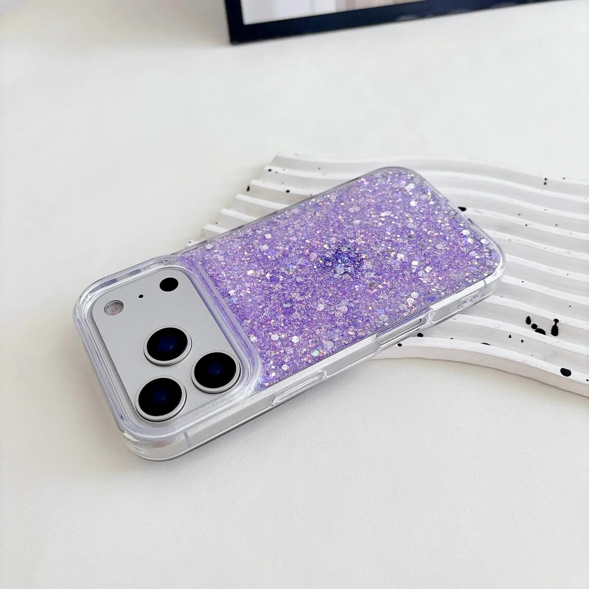 Coque de luxe iPhone 14 Pro Max brillante violette silicone - 8