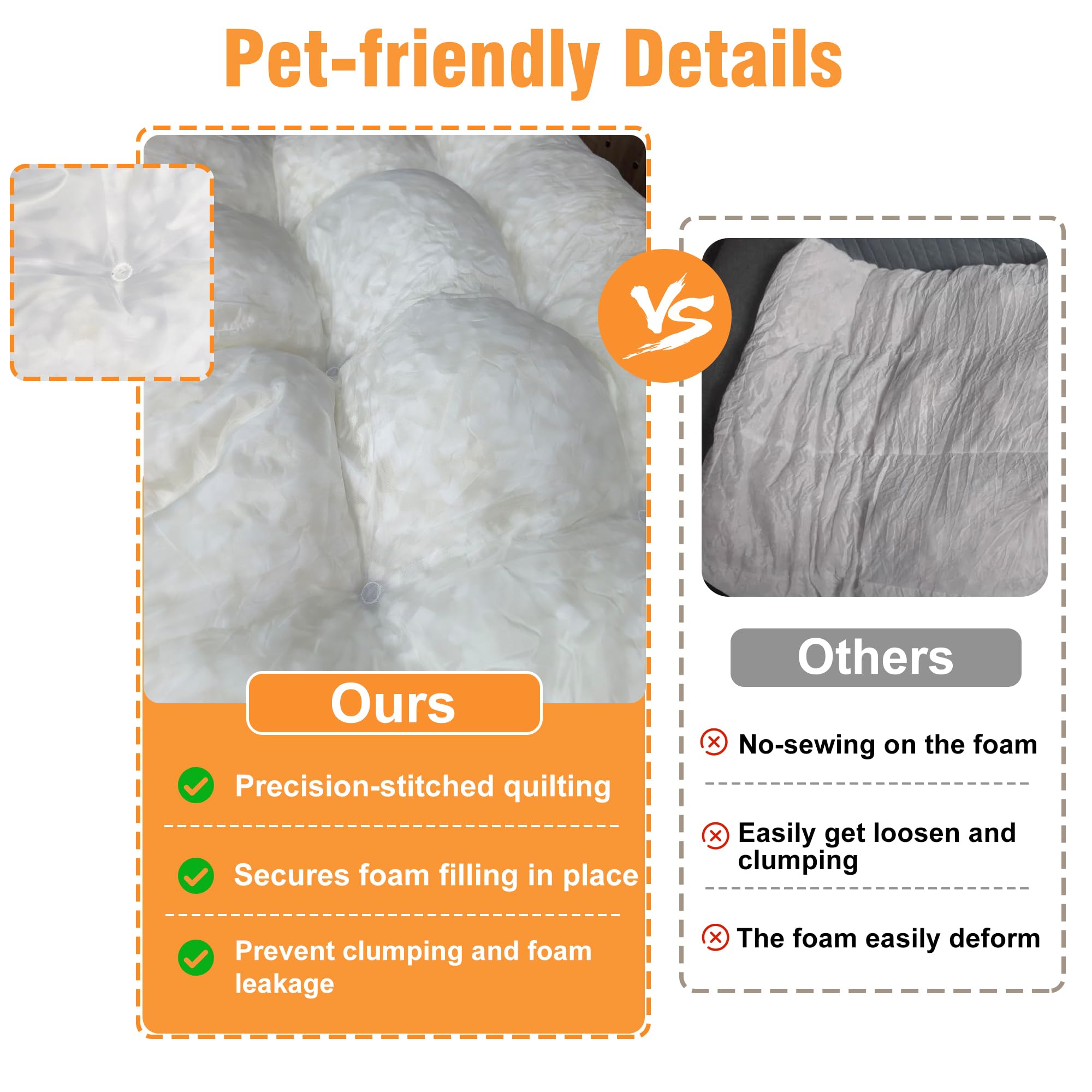BingoPaw Cuccia per cani Taglia Grande: 130x110x12 cm Lettino cani Sfoderabile Lavabile Materassino cane Impermeabile, Cuscino Soffice Morbido Peloso Antiscivolo per animali domestici, 3XL Grigio