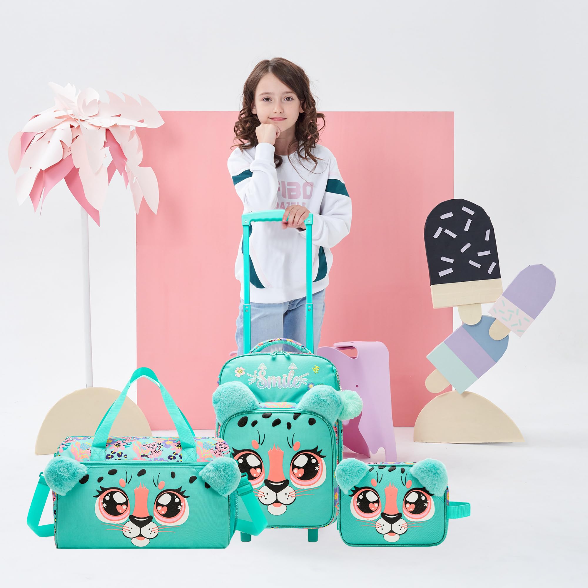 HTgroce Maleta de Viaje Cabina Infantil Equipaje de Mano Bolsa Deporte Niña. 2 Ruedas