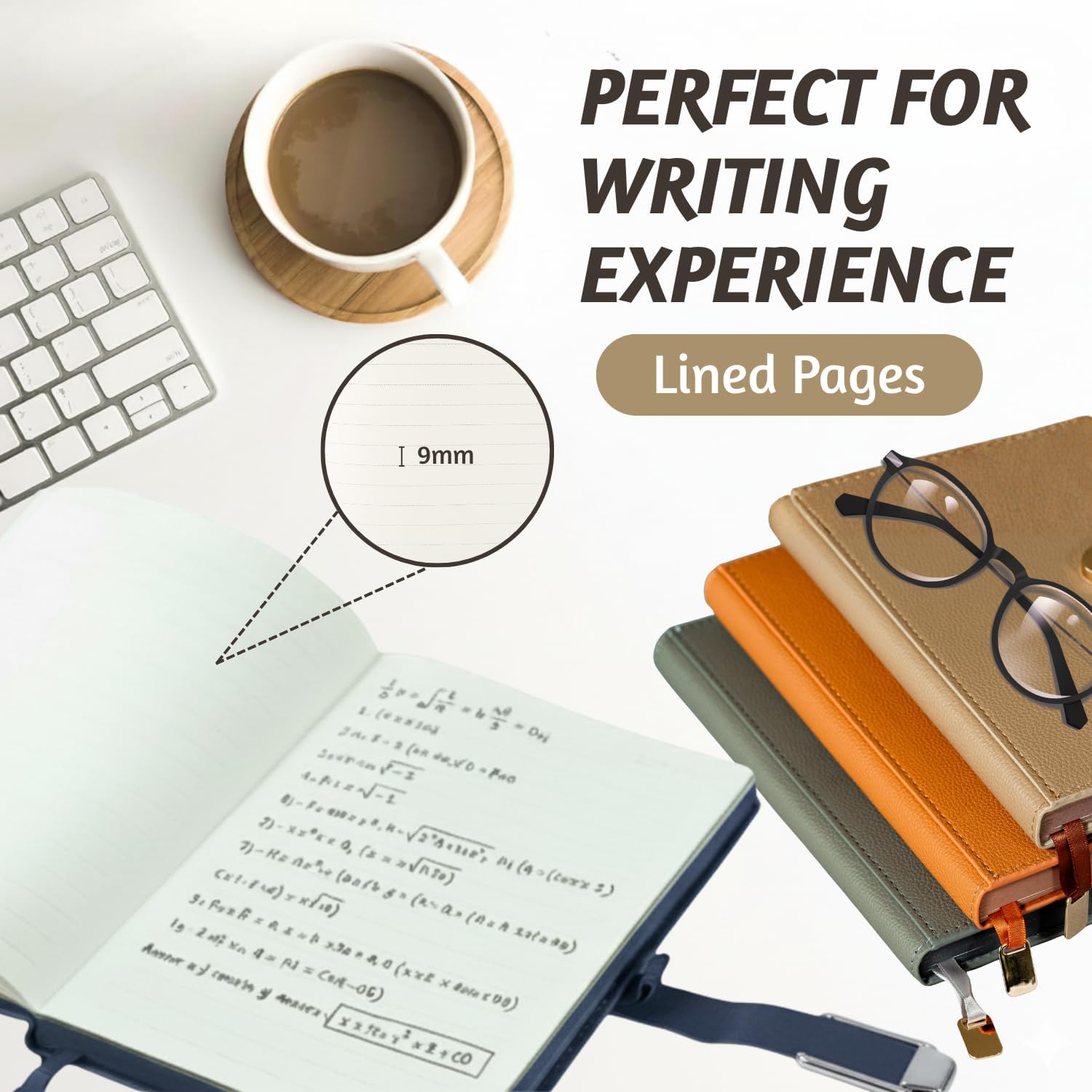 Softcover Notebook Blue 10 Pack, Elegant Minimalist Design, Stylish Journal for Office, School, or Home - Personalized Notebook Perfect for Writing, Note-Taking, and Organizing.