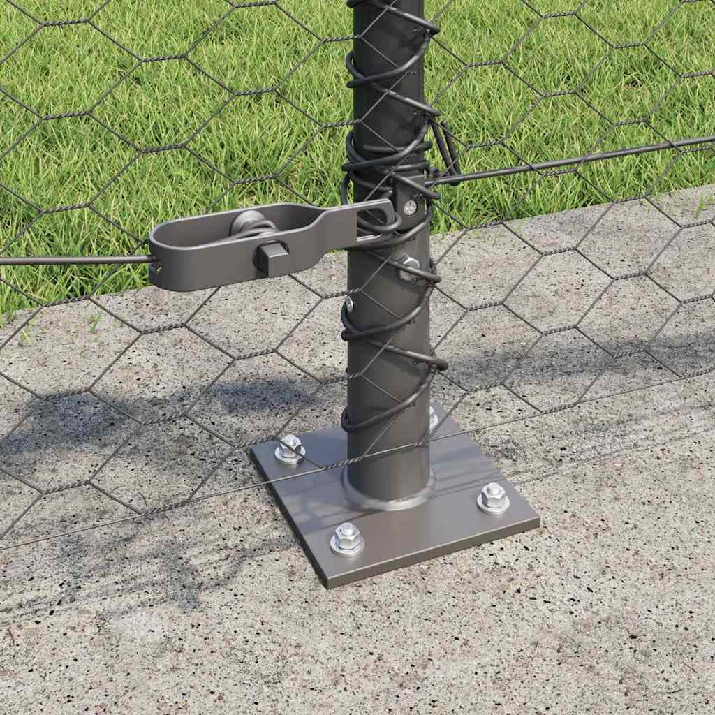 Geschweißter Drahtzaun 10 x 0,4 m mit Betonfundament, PVC-beschichteter Stahl, wetterbeständig, rost- und korrosionsbeständig, inklusive Zaunfeld, Pfosten, Spanner für Garten, Terrasse
