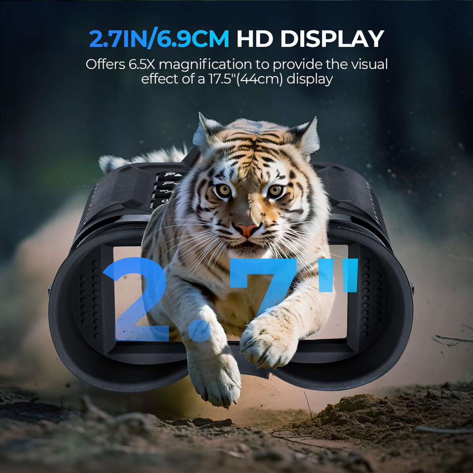 Gafas de visión Nocturna para Montar en la Cabeza, Binoculares de visión Nocturna Digitales de 1312 pies con cámara, Video 4K y Fotos de 36 M, Zoom Digital de 8X, Linterna para Acampar
