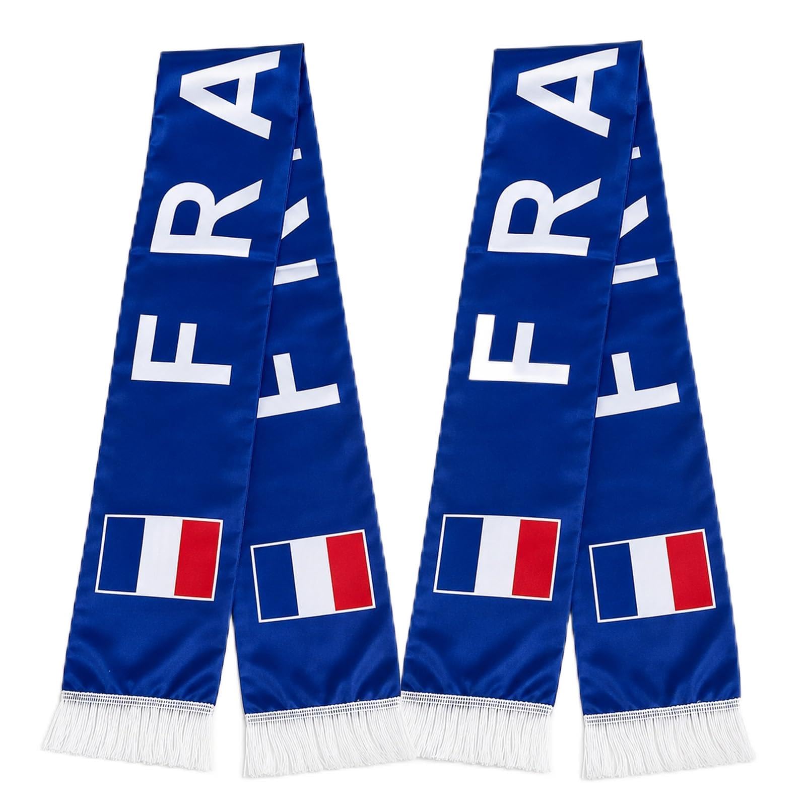 YESAH Écharpe de Supporter France Coupe du Monde 2026, Polyester Recto Verso Drapeau