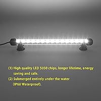 Vista 10 de LED Aquarium Light, Fish Tank Lights Underwater Crystal Glass Bright IP68 Waterproof Submersible Strip Bar Aquarium Tank Light, White, 7.5 inch