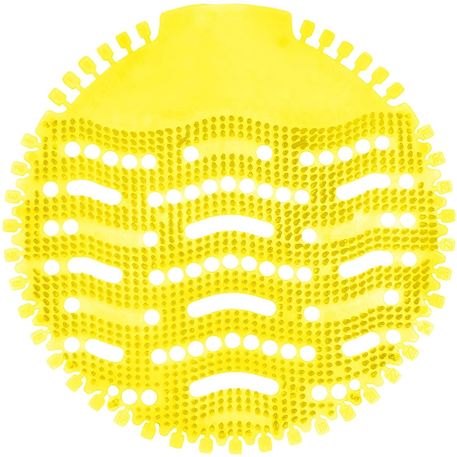 LUHIUrinal Screen Fresh Scented Anti-Splash Toilet Mat Bathroom Deodorizer Spatter Reducing Pine Fragrance Refresher Mats with Air Freshener Ideal for Restrooms (Yellow 25 Pack)