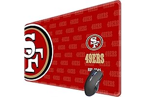 49ers Desk Accessory - Stitched Edges Gaming Mousepad For Desk Decor