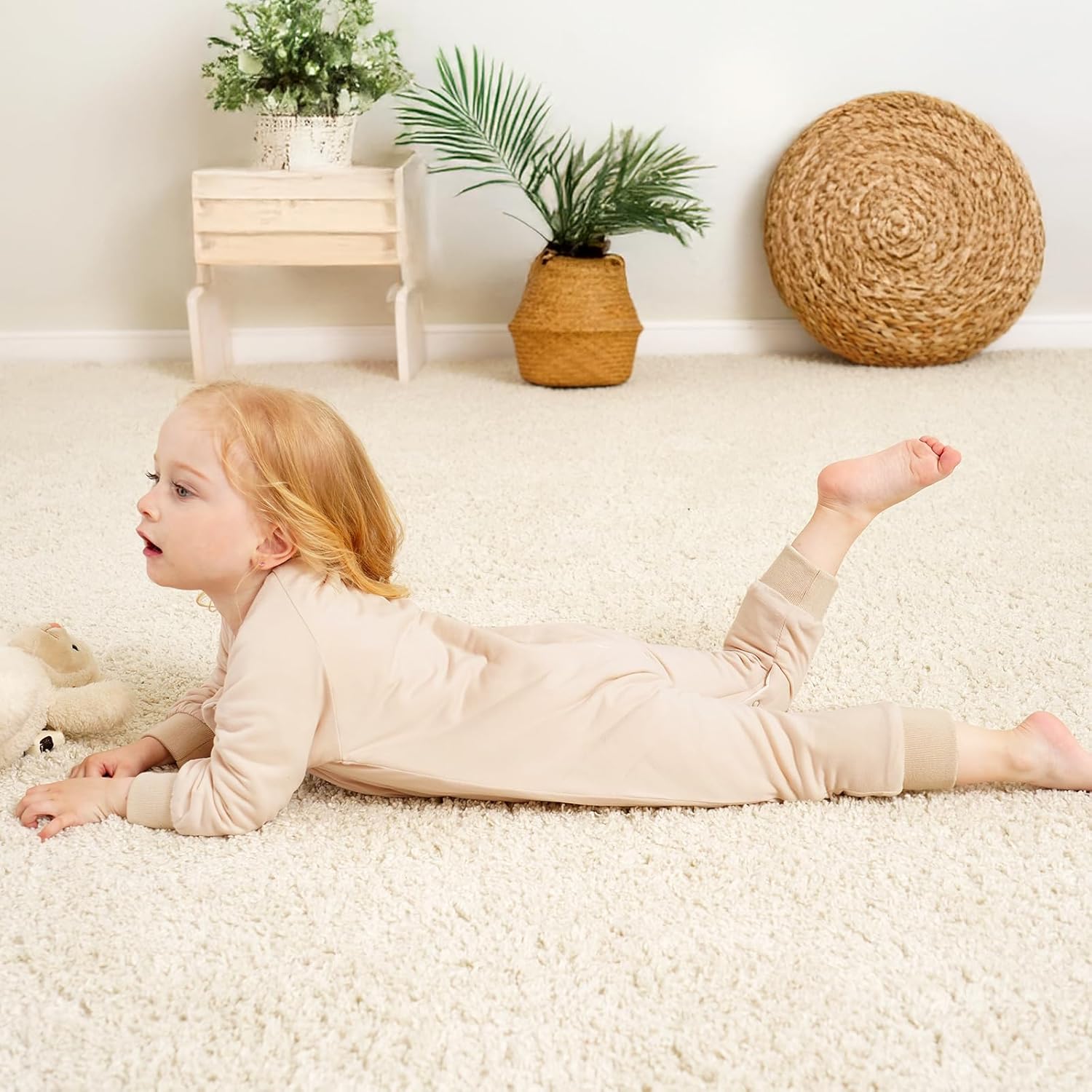 Baby Sleep Suit 1.0TOG Long Sleeve Wearable Blanket with Legs, Soft Sleeping Bag with Feet newborn to 24 Months