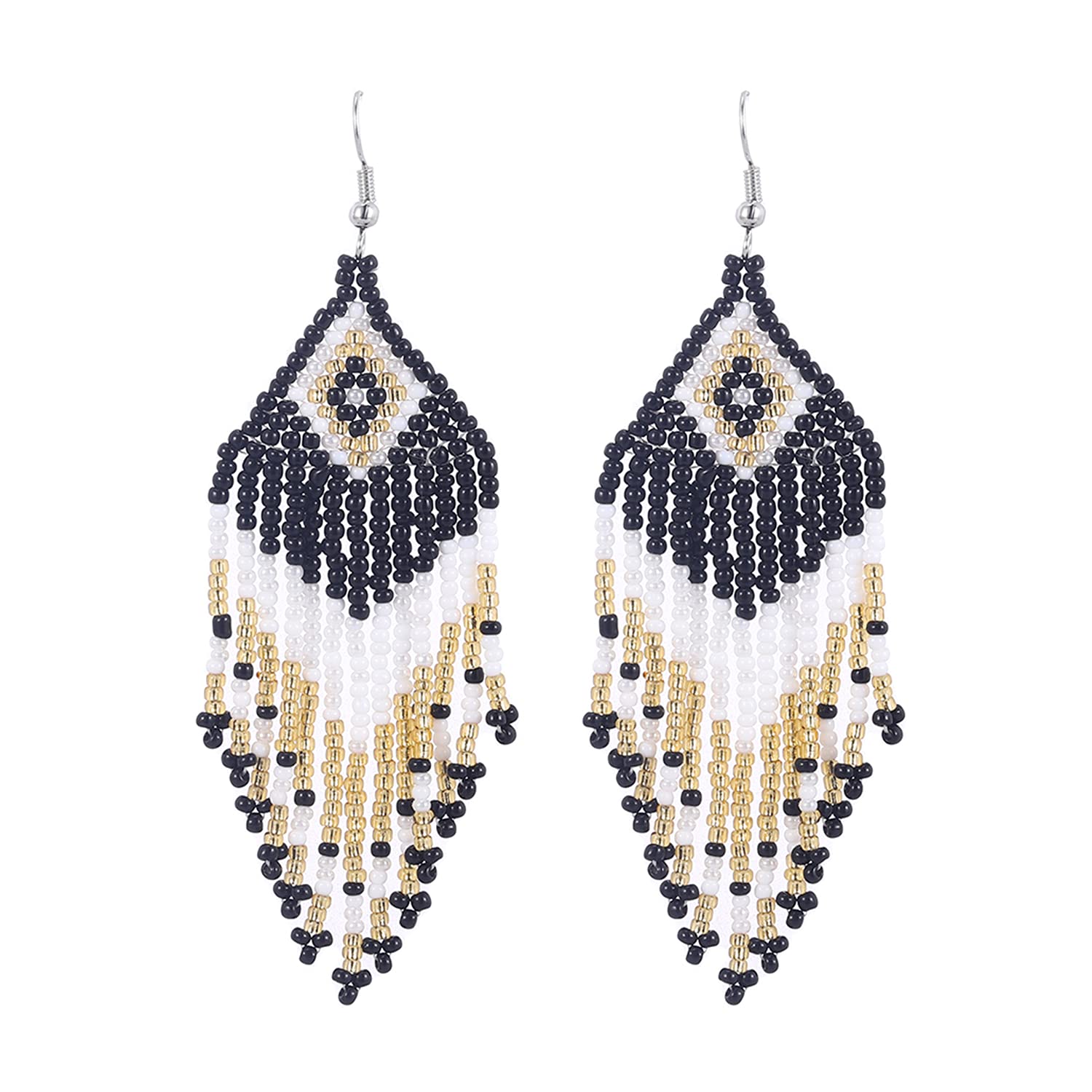 XAXA FEYALong Beaded Tassel Earrings - Bohemia Colorful Bead Handmade Beaded Tassel Earrings，Gifts and Christmas