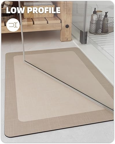 Miniatura 5 de Color&Geometry Tapete de baño de secado rápido, antideslizante, lavable, súper absorbente, tapete de baño de perfil bajo, tapetes de baño delgados