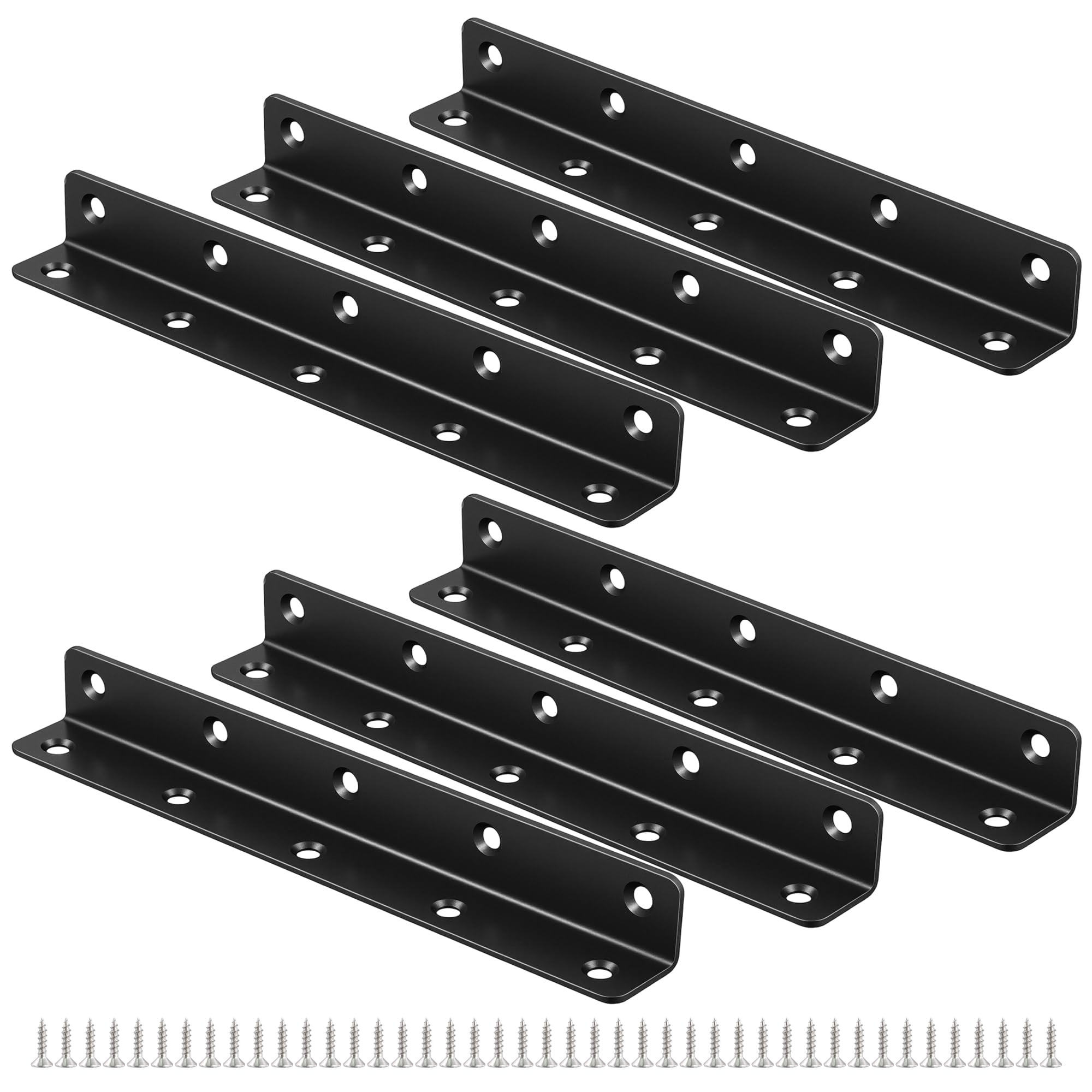 Supports d'angle longs équerre en L métal noir 90 degrés équerre de fixation bois