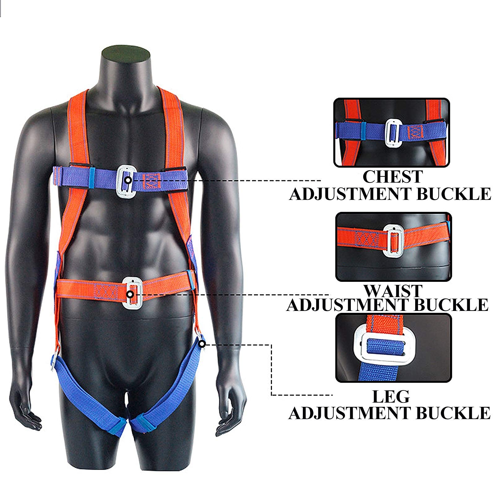 SwaYve Kit de Arnés de Seguridad para Construcción de Cuerpo Completo, Equipo de Protección Personal para Detención de Caídas para Trabajos en Techos