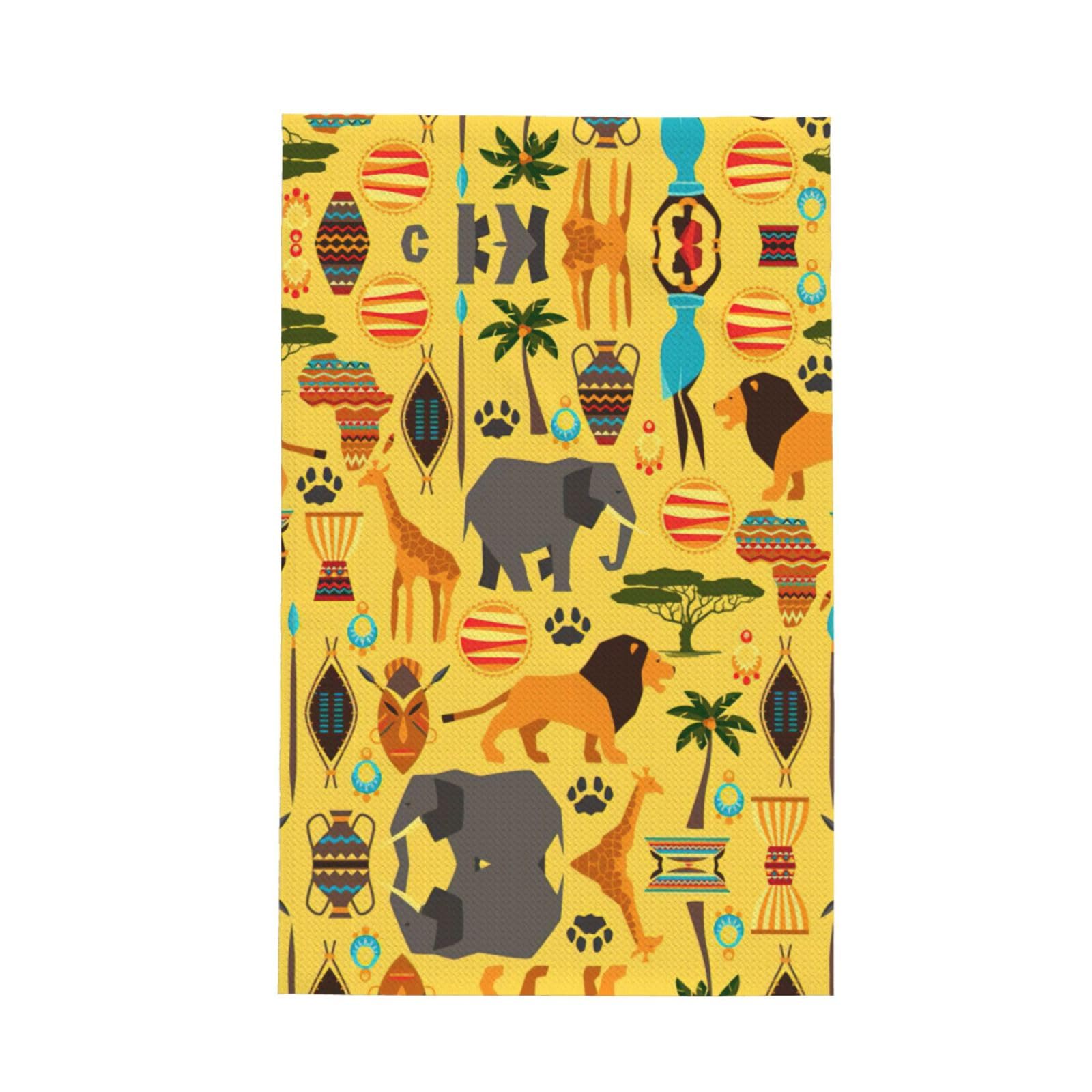 Xxahnbm Black Elephant... Print Waffle Kitchen Towel,Absorbent Hand Towel