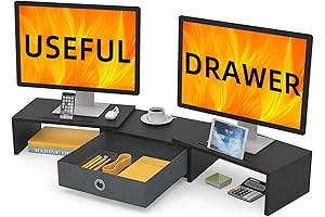 WESTREE: The Ultimate Dual Monitor Workspace Solution with Stand and Drawer
