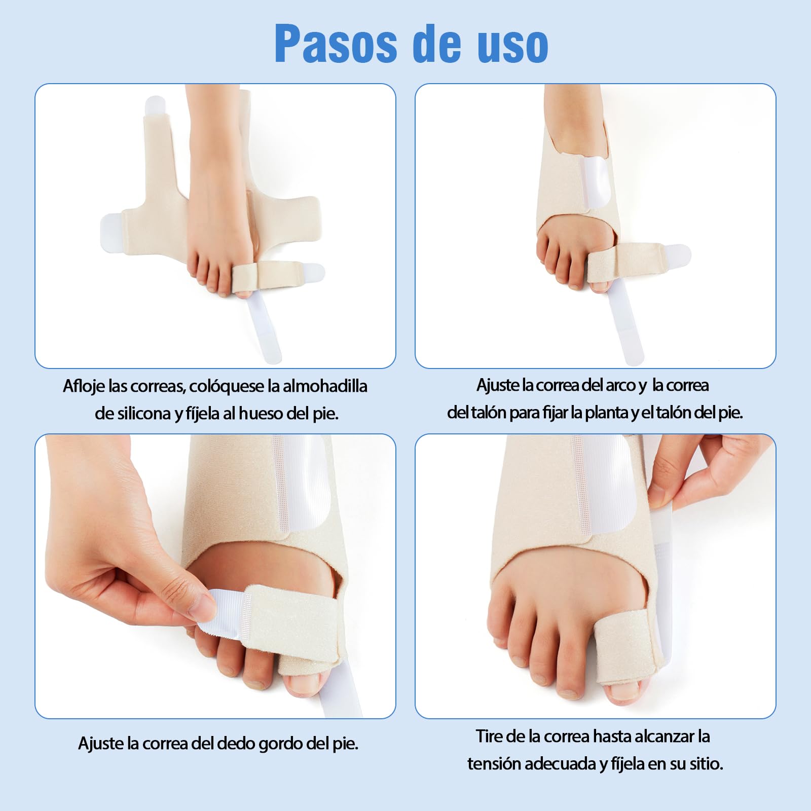 Corrector de Juanetes para Mujer y Hombre – Separador Dedos Pie Ajustable con Almohadilla de Gel para Aliviar el Dolor de Juanetes – Talla Única, 1 Par