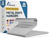 Lifemaster Metal Pants Hanger Set - 30 Pieces Elegant Non-Slip Closet Space Saving Hanger Set for Pants, Trouser, Blankets, and Jeans with Open Ended Sleek Design - White
