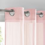 White Sheer Curtains for Living Room 63 inch Length 2 Panels Set, Grommet Semi Sheer Light Window Treatments for Bedroom,42W x 63L (2 Panels)
