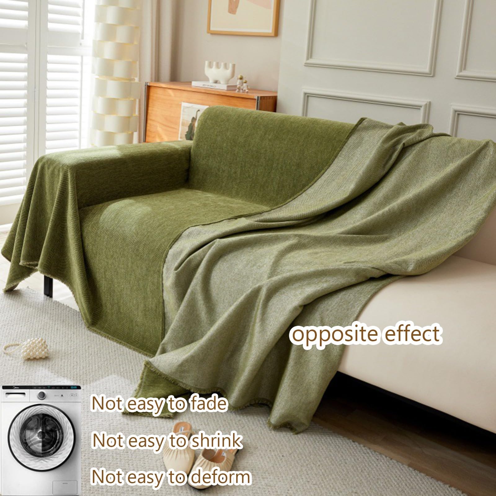 Générique Housse Canapé Relax 3 Places Anti Griffe Chat Canapé Lavable Jeté De Canape Grande Taille 1 2 3 4 Places ProtèGe Canape(Green,180x280cm)
