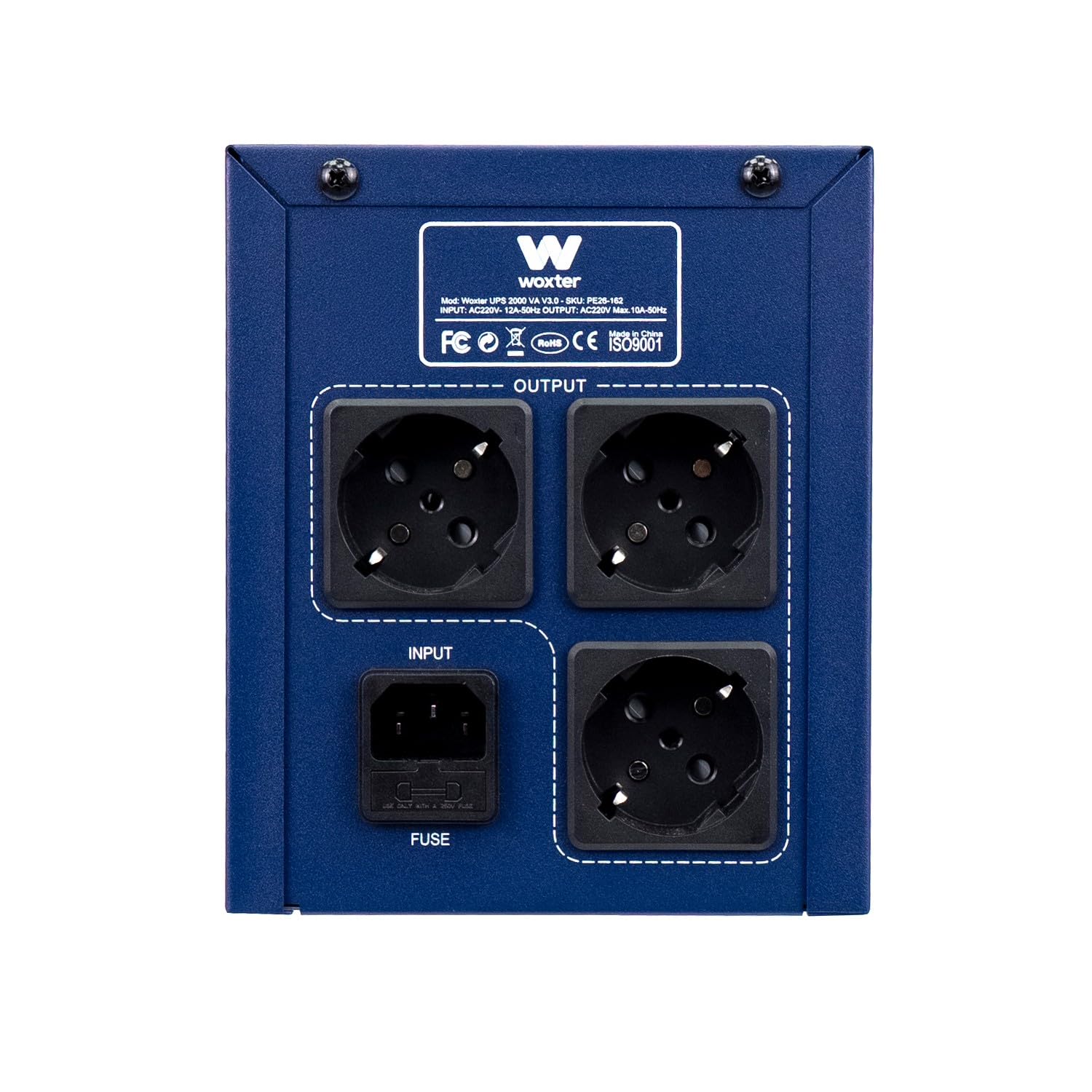 Woxter UPS 2000 VA - Sistema de alimentación ininterrumpida (SAI)(2000VA/1200 Watts, Autonomía Aprox 20-30 Minutos), Color Azul