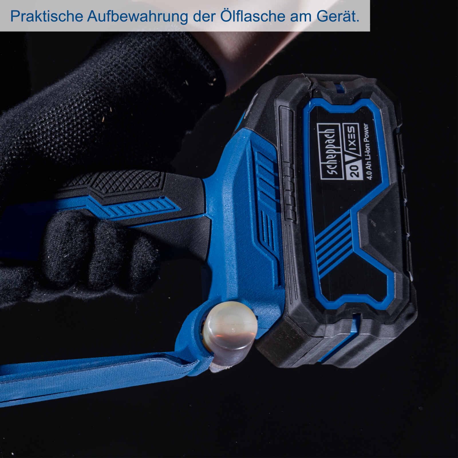 Scheppach Akku Gehölzschneider C-PS100-X Mini Kettensäge | Schnittlänge 127mm | Schnittgeschwindigkeit 4,8 m/s | Schwert & Kette 5" | 20V-IXES-Serie | 10 Jahre Garantie | mit 2x 2Ah Akku & Ladegerät