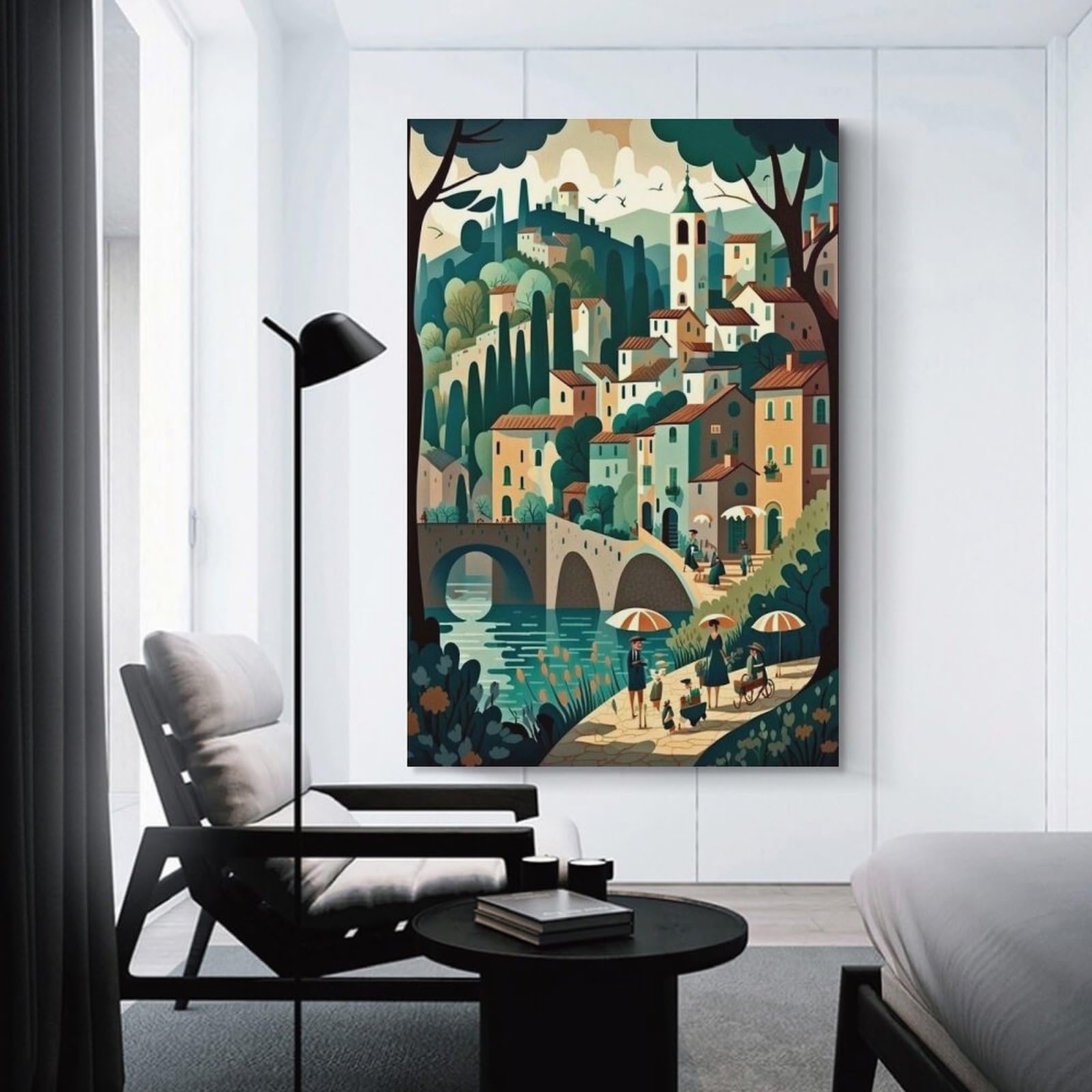 Junmoney Vibrant Rustic Countryside Wall Decor Canvas Print 24x36inch(60x90cm), for Lounge, Study, Hallway Or Flat Walls, Decorative Artwork with Broad Appeal