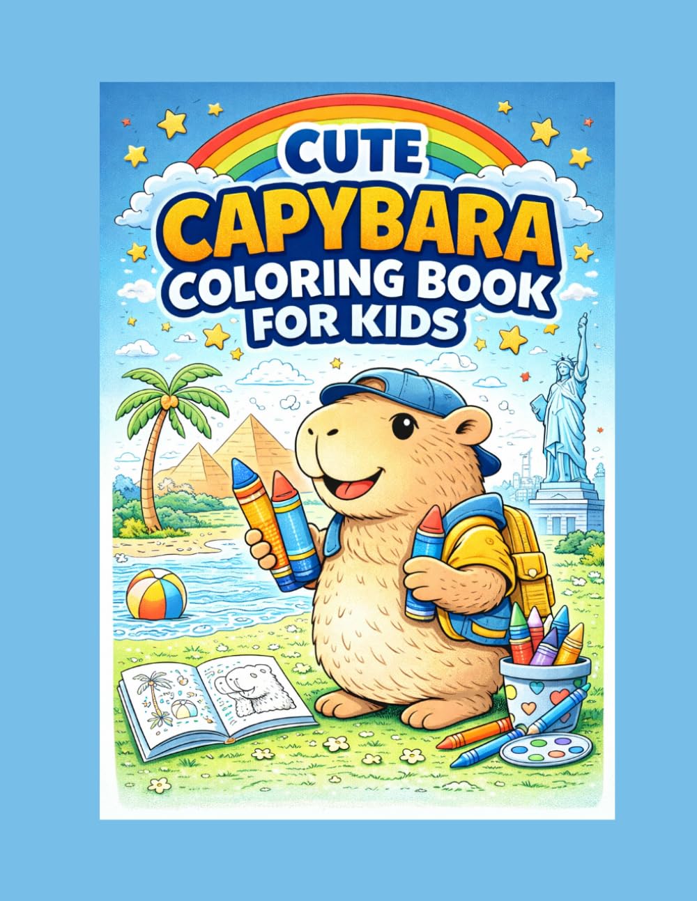 Capybara Coloring Book for Kids Ages 4–8: 50 Cute Capybara Adventures and Fun Animal Coloring Pages: Cute and Fun Capybara Adventures with Easy Animal Coloring Pages for Kids