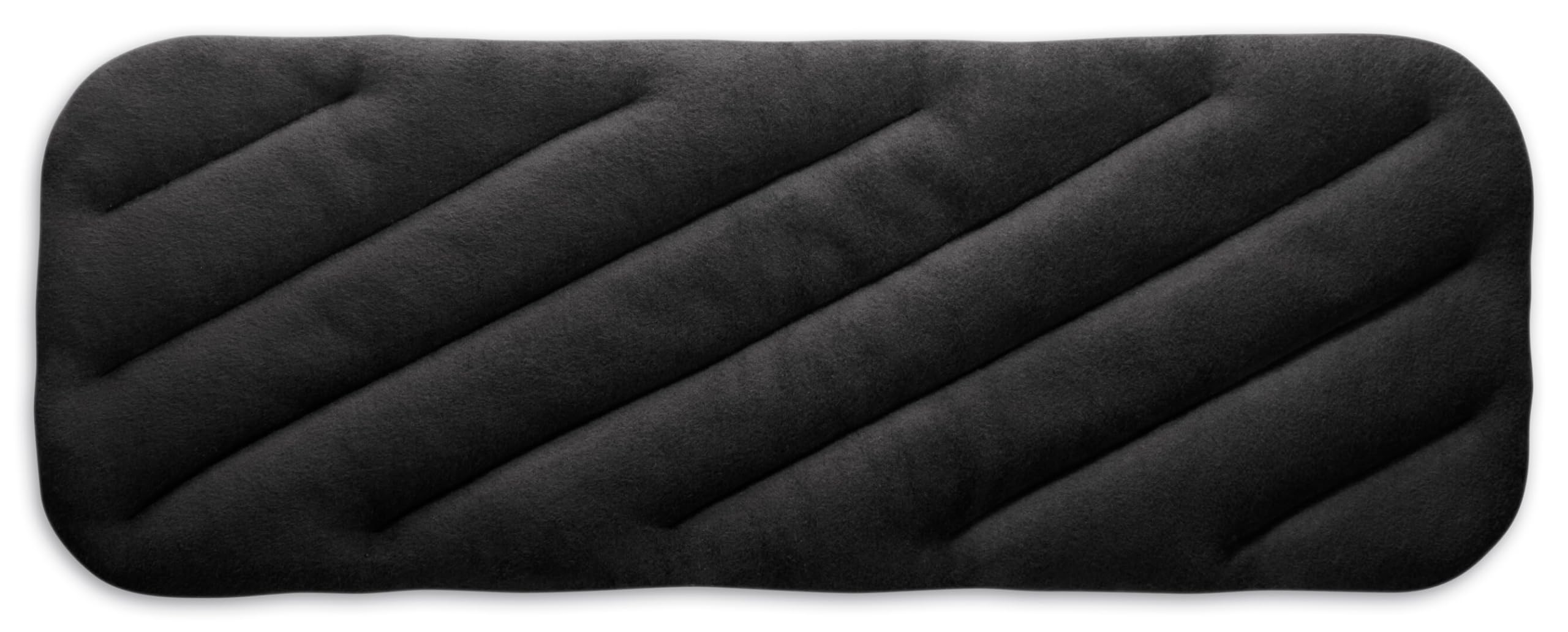 LESCHI XXL Coussin chauffant micro ondes (50x20cm) en coton 100% bio, 8 compartiments, noir, Bouillotte graines de blé 100% bio, Bouillotte micro-ondes idéale pour réchauffer épaules, cou, dos, nuque
