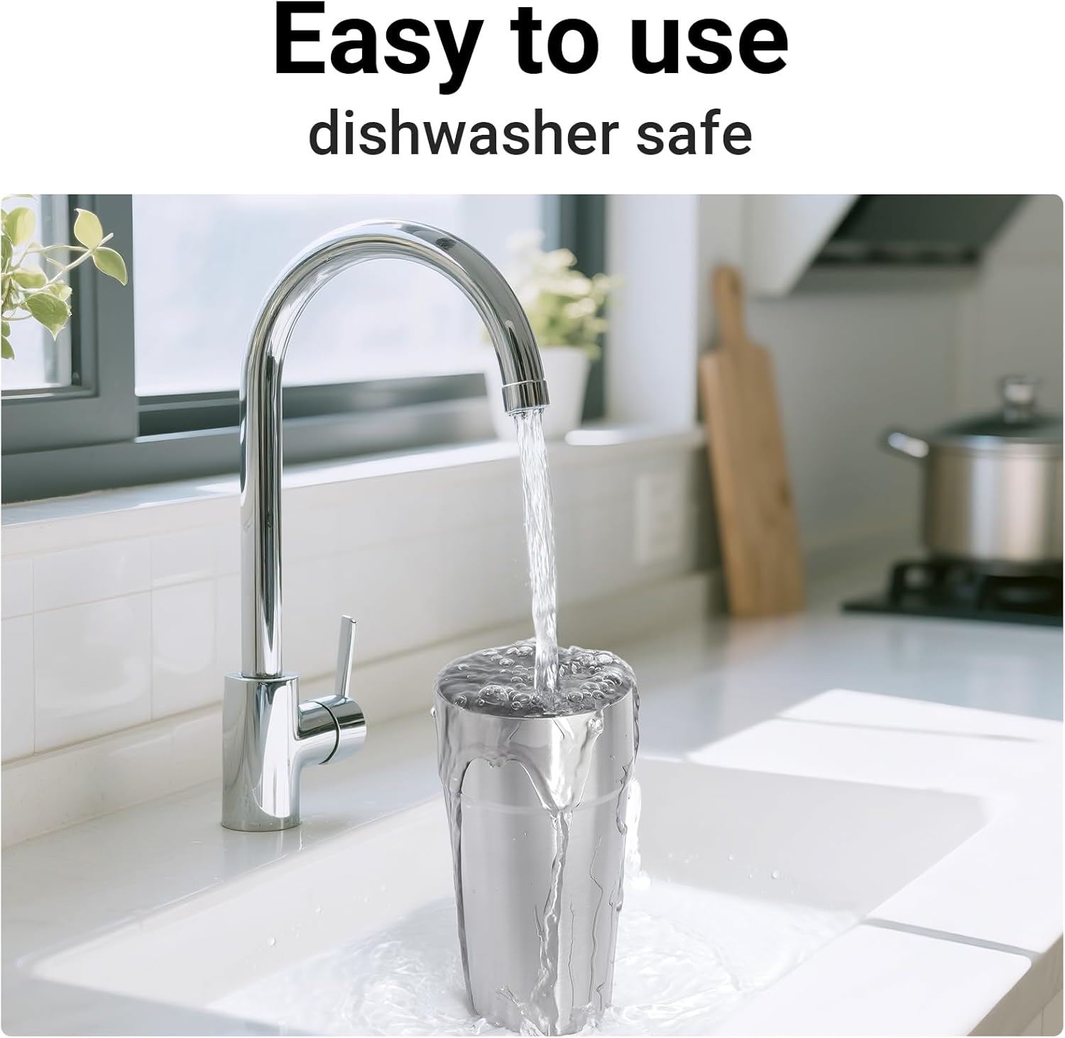 Beasea Stainless Steel Cups 19 oz, 4 Pack Large 18.6oz 550ml Stackable Stainless Steel Tumbler Double Wall Insulated Individual Metal Pint Glasses Tin Drinking Cups for Home Party Camping - Image 5