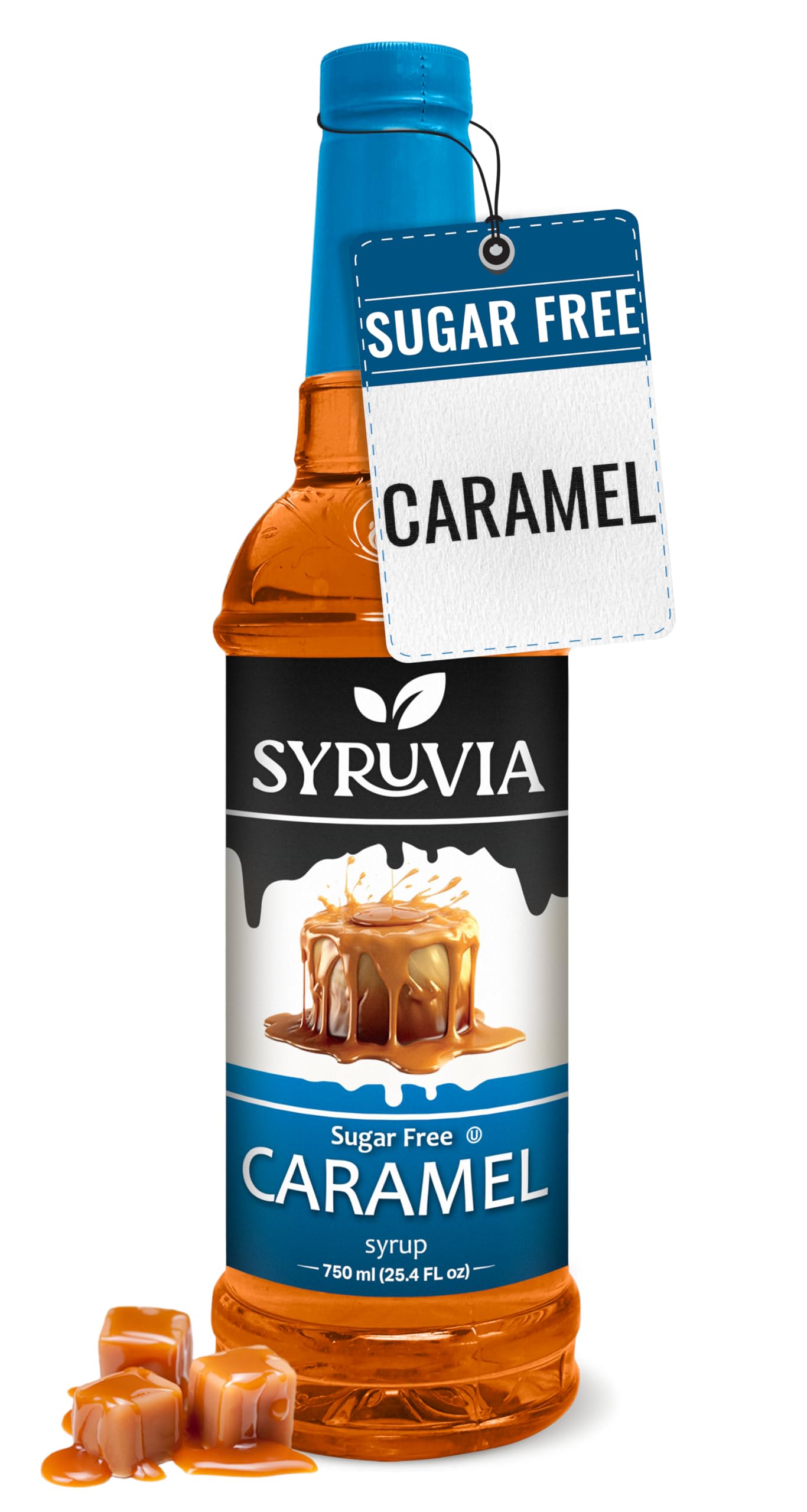 SYRUVIASugar Free Coffee Syrup, Caramel Flavored Syrup for Drinks, Lattes, and Desserts – 25.4 fl oz
