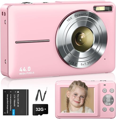 Appareil photo numérique 1080p 44 MP avec carte 32 Go et …