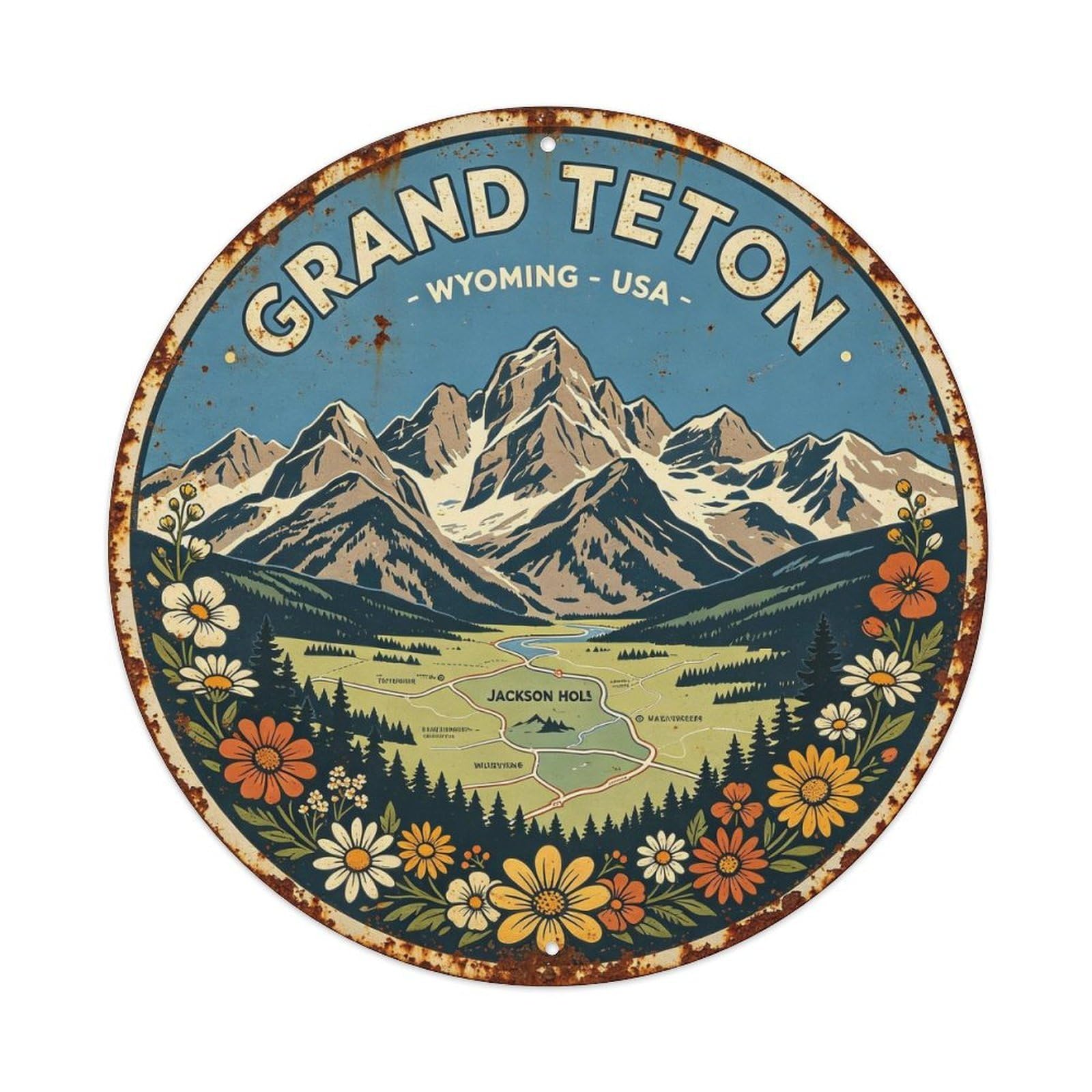 Grand Teton Metal Tin Sign Plaque