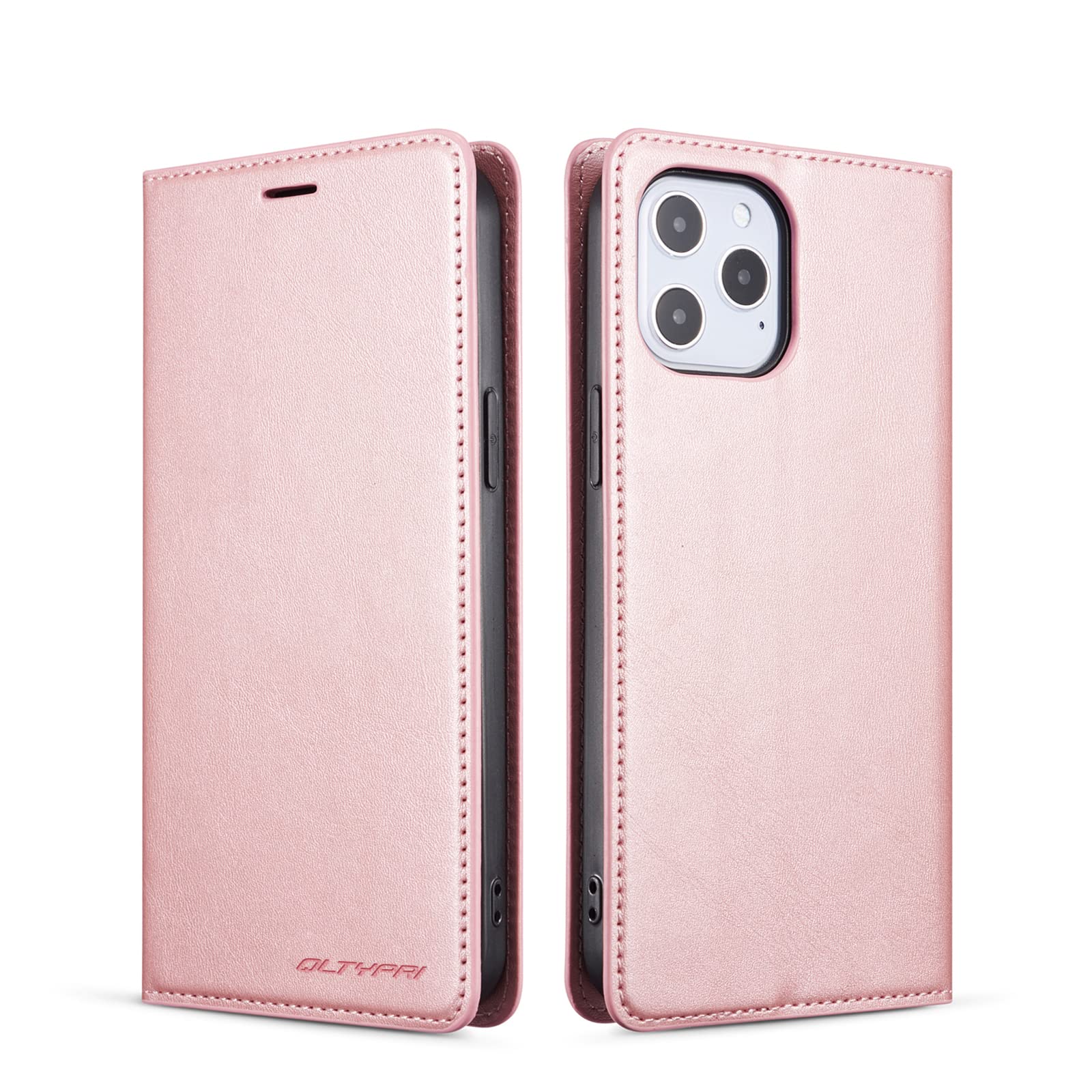 Étui pour iPhone 16 de luxe en cuir premium PU or rose QLTYPRI
