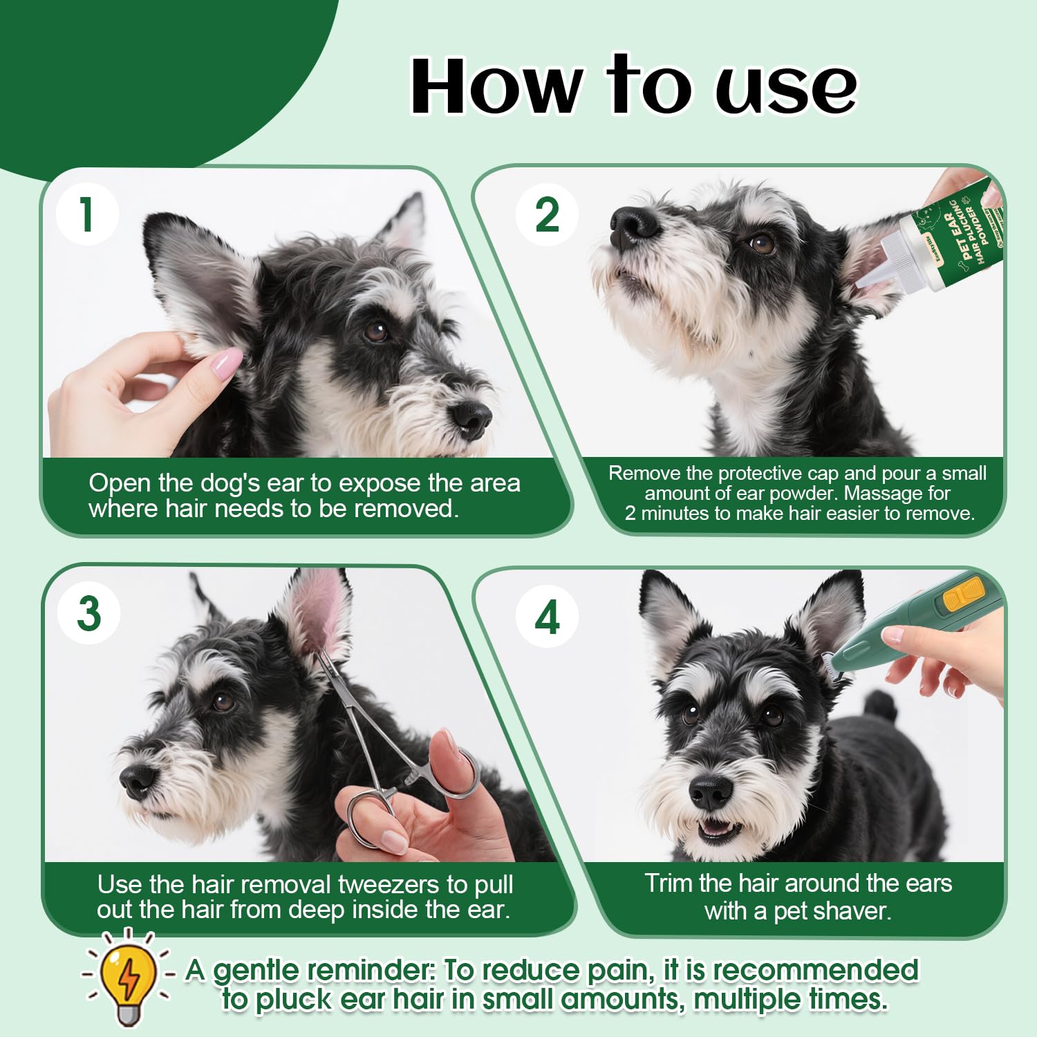 Herramienta de depilación de orejas de perro, 30 g, hemostático de 5.5 pulgadas y cortador eléctrico de orejas de perro, alivio seguro y eficaz de la picazón, cera y olor, cuidado personalizado para